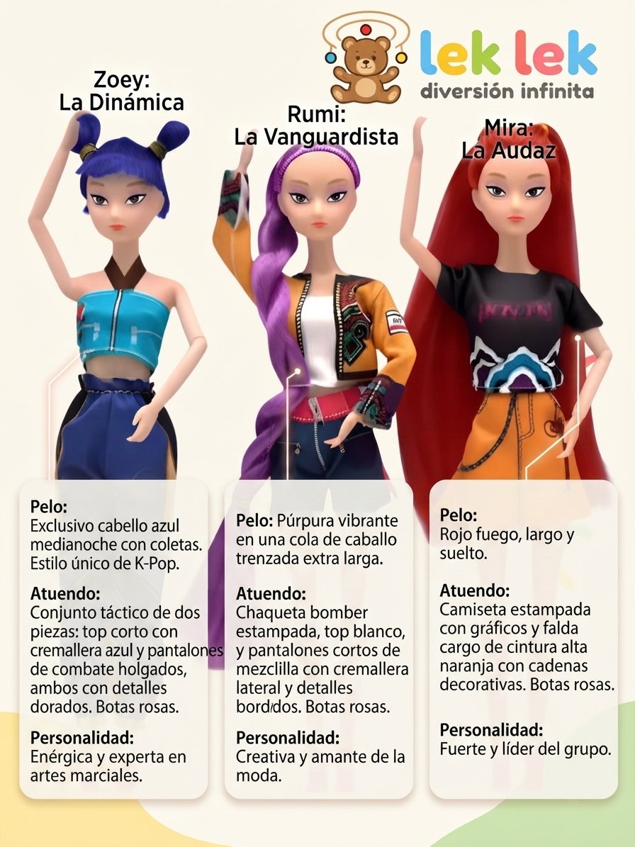 Guerreras kpop demon hunter Muñecas Articuladas - Imagen 4