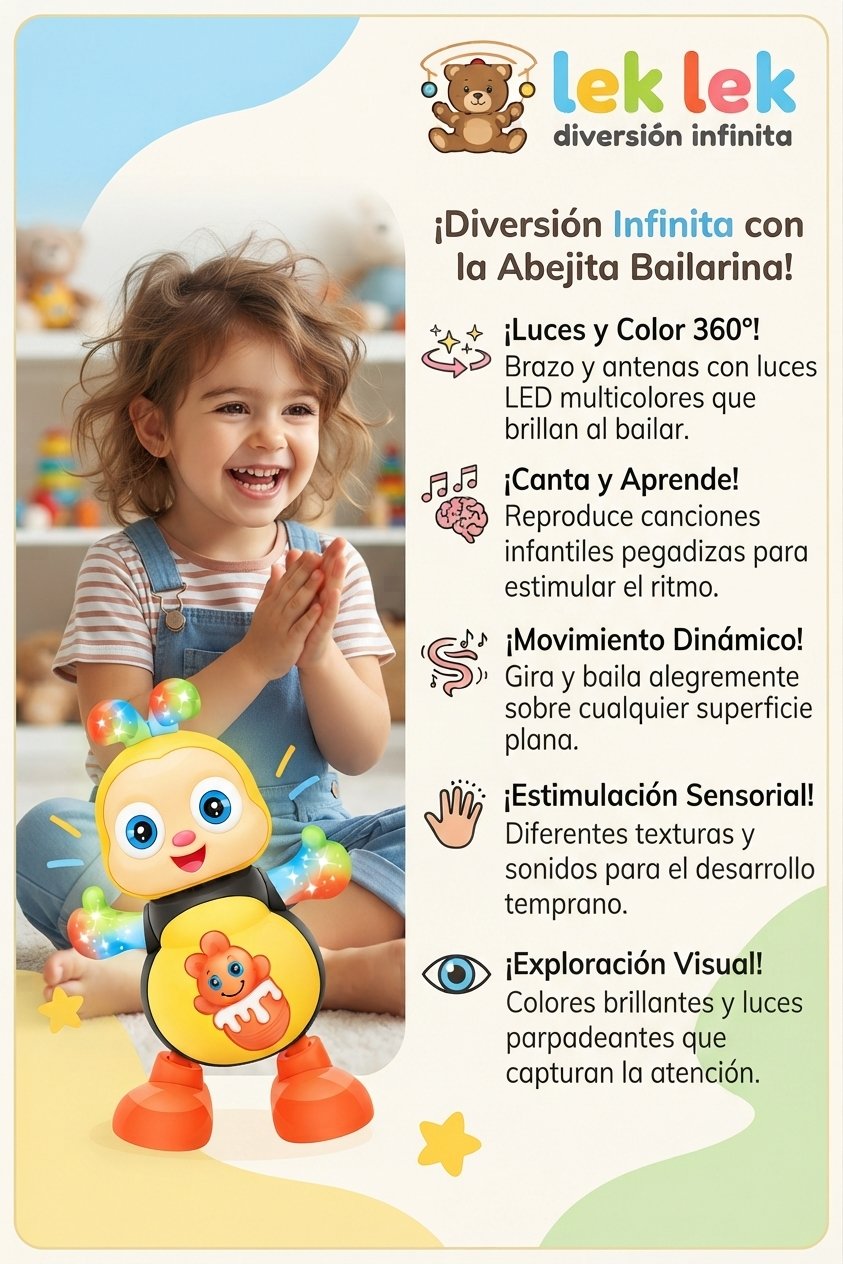 Abejita Bailarina con Luces y Musica - Imagen 2