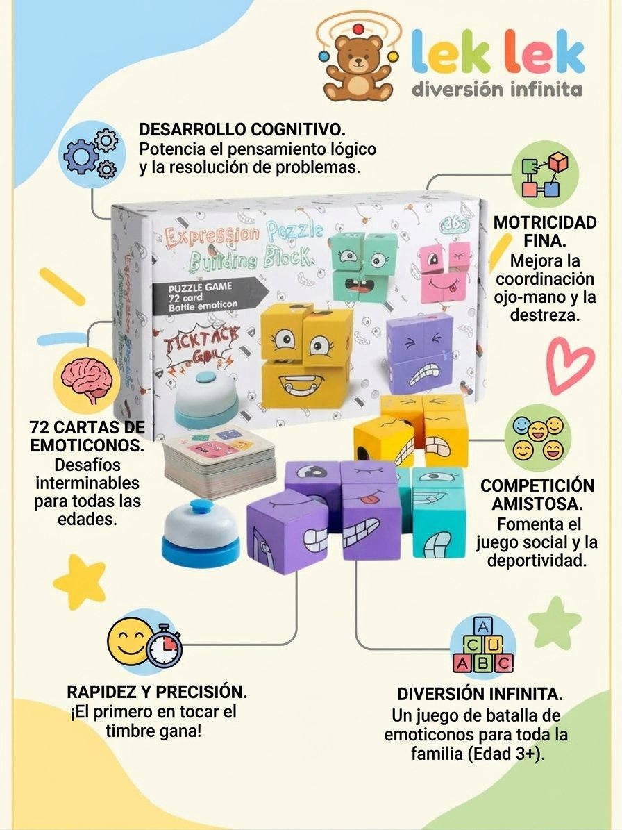 Cubos multicarita montessori diversion cognitiva - Imagen 3