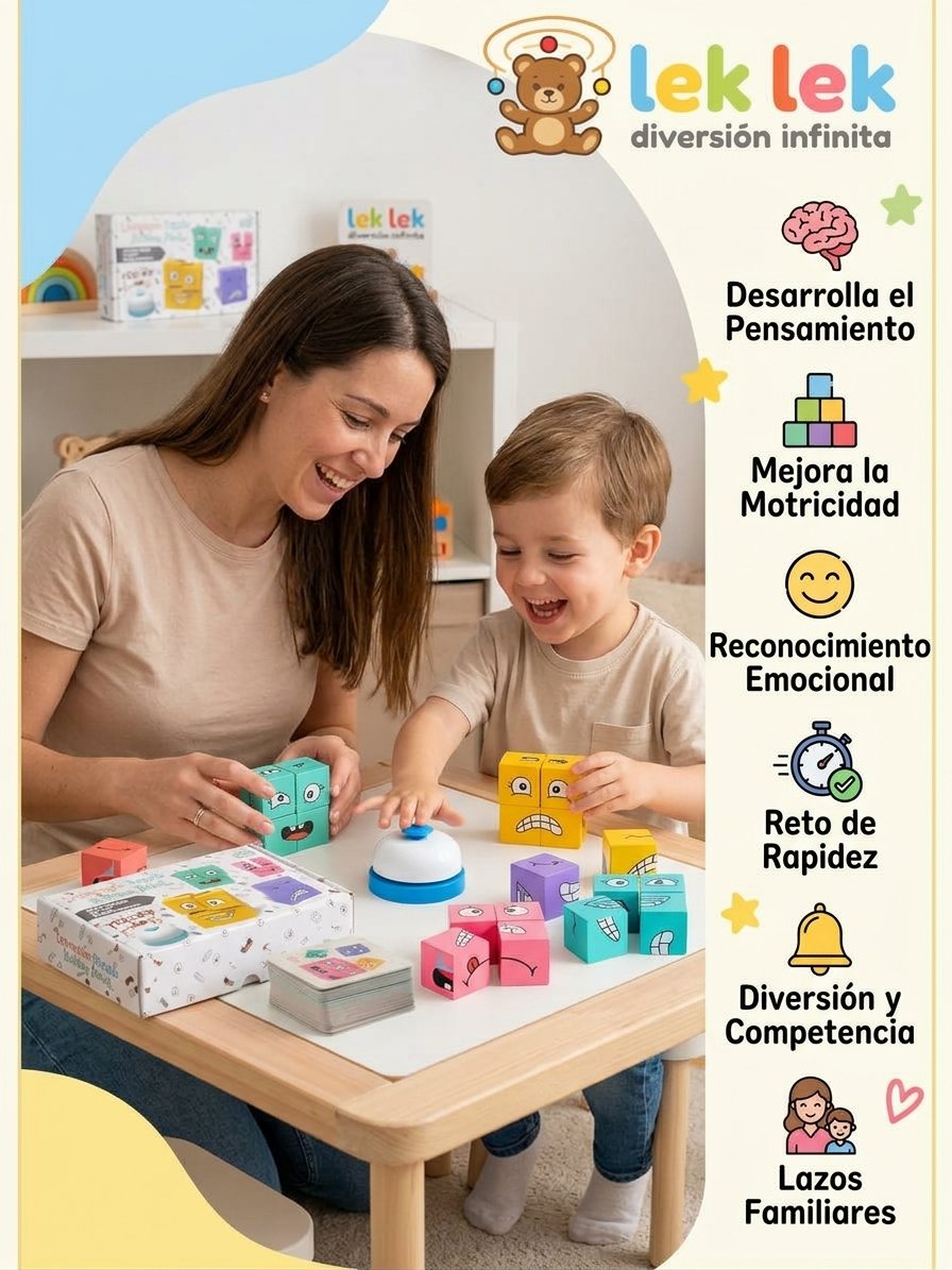 Cubos multicarita montessori diversion cognitiva - Imagen 4